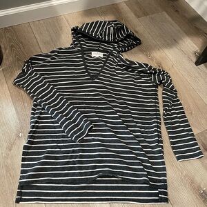 AE Striped Charcoal and White Hoodie